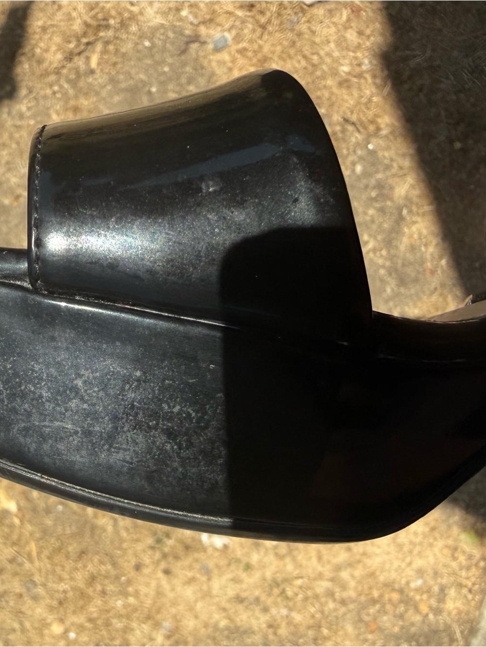 For SUNNY PRADA Black Patent Leather Women's Sandals w/ block heel 36.5 - Picture 11 of 12